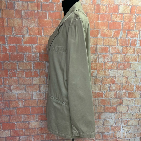 Newport News Vintage Tan Cotton Plus Size Blazer - Picture 4 of 9